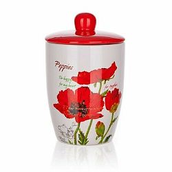 Banquet Keramická dóza s klip uzávěrem Red Poppy, 600 ml