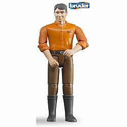 Bruder 60007 BWorld Figurka muž, hnědé kalhoty, 11 cm 