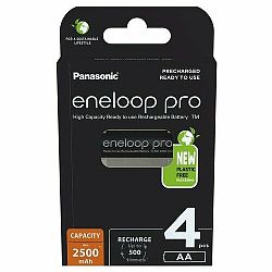 Panasonic Sada nabíjecích baterií BK-3HCDE/4BE 2500mAh Ni-MH Eneloop PRO AA